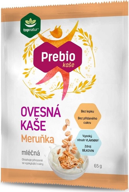 Prebio ovesná kaše Meruňka 65g TOPNATUR