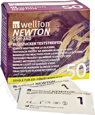 WELLION NEWTON TESTOVACÍ PROUŽKY KE GLUKOMETRU WELLION NEWTON GDH-FAD