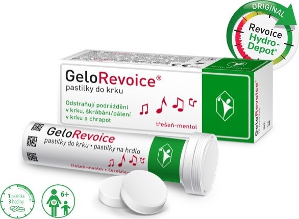 GeloRevoice pastilky do krku třešeň-mentol 10ks