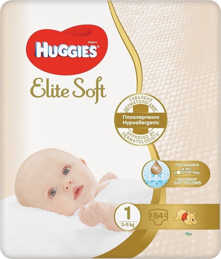 HUGGIES Elite Soft 1 3-5kg 84ks