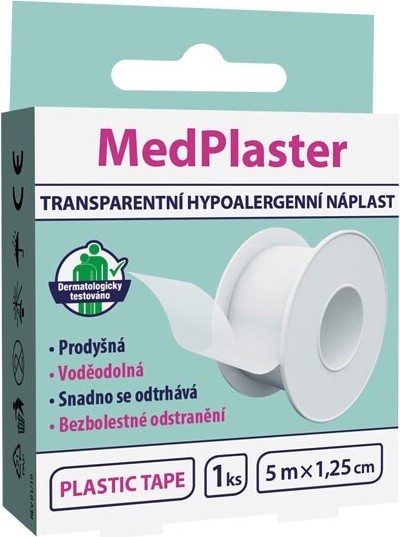 MedPlaster Náplast transparentní cívková 5mx1.25cm