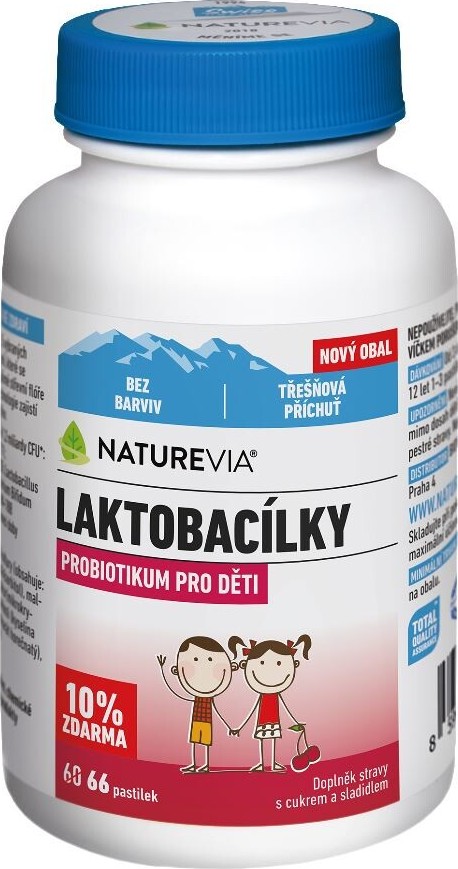 NatureVia Laktobacílky třešňové 66 pastilek