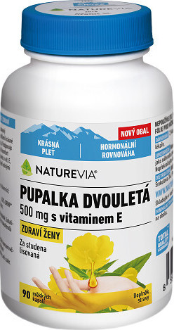 NatureVia Pupalka dvouletá 500mg+vitE cps.90