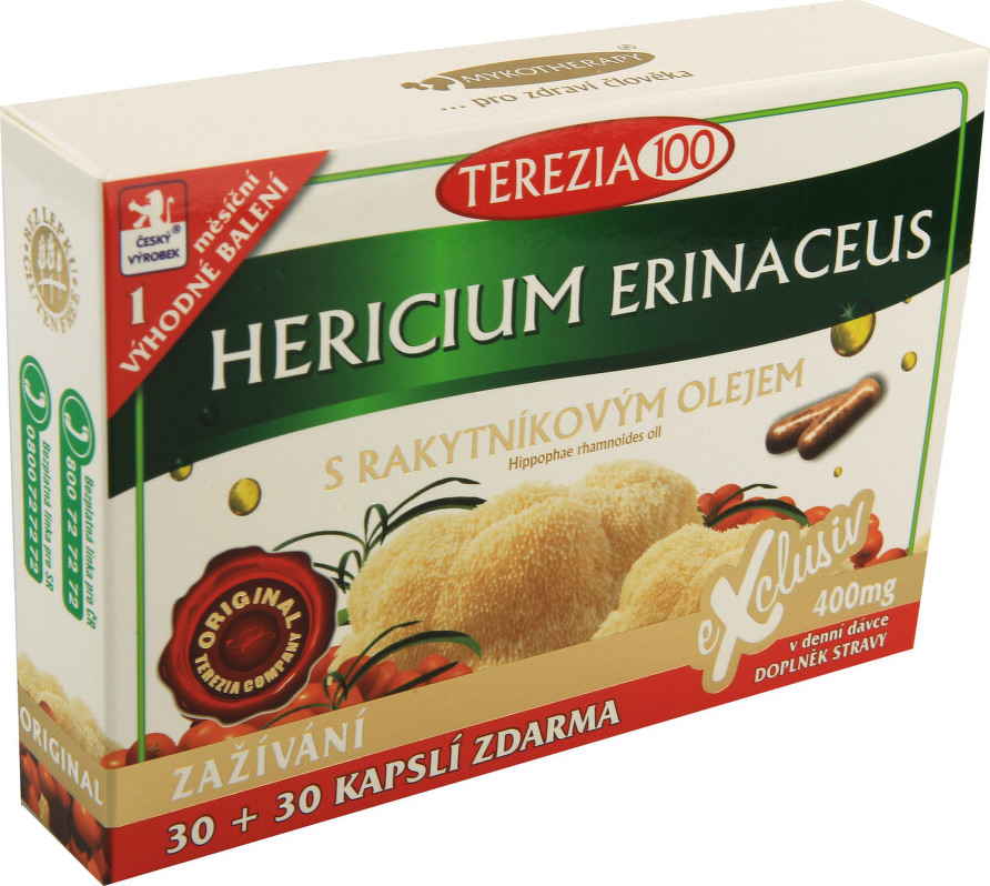 TEREZIA Hericium erinaceus s rakytníkovým olejem 60 kapslí