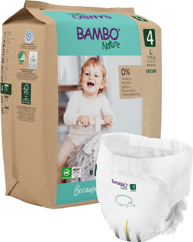 Bambo Nature Pants 4 navlékací plenkové kalhotky paper bag 7-14kg 20ks