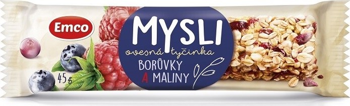 EMCO Mysli Ovesná tyčinka borůvka a maliny 45g