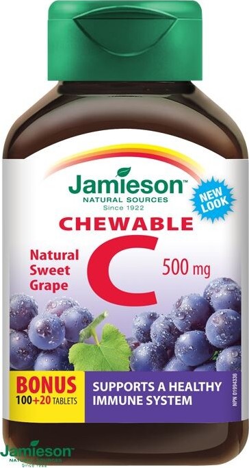 JAMIESON Vitamín C 500mg hroznové víno cucací 120 tablet
