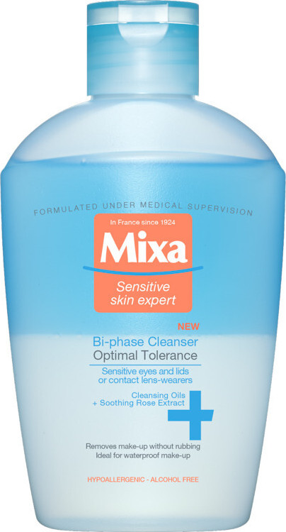 Mixa Optimal Tolerance dvoufázový odličovač očí pro citlivou pleť 125ml - balení 3 ks