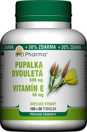 Pupalka dv.500mg Vit.E 50mg tob.100+30 BIO-Pharma