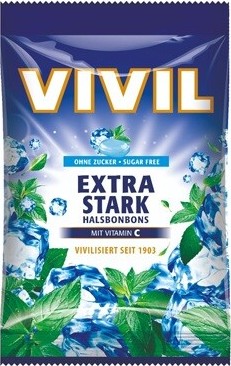 Vivil Extra silný mentol + vitamín C bez cukru 120g