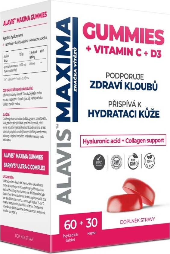 ALAVIS MAXIMA GUMMIES Vitamin C+D3 žvýkací tbl.60 + cps.30