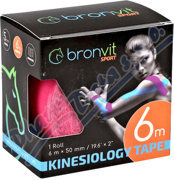 BronVit Sport Kinesio Tape classic růžová 5cmx6m