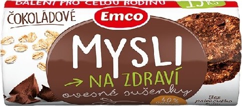 EMCO Mysli na zdraví Ovesné sušenky čokolád.15ks