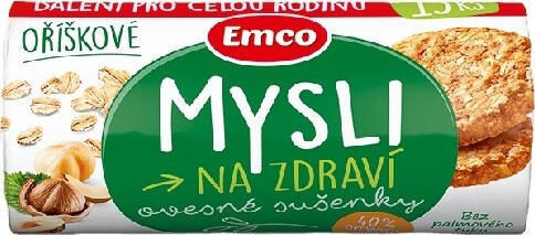 EMCO Mysli na zdraví Ovesné sušenky oříškové 15ks