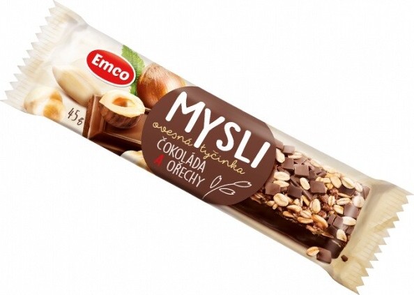 EMCO Mysli Ovesná tyčinka čokoláda a ořechy 45g