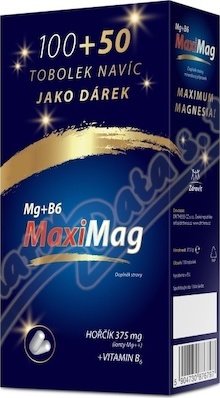 MaxiMag Hořčík 375mg + B6 tob.100+50 dárkové balení