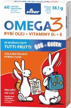 Vitar Kids Omega 3 + Vitamin D + Vitamin E 60 kapslí