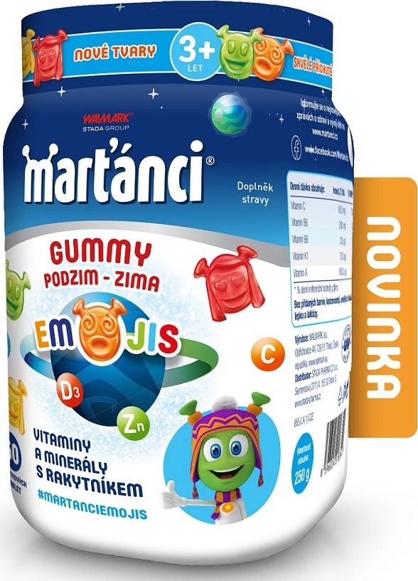 Walmark Marťánci gummy podzim-zima emojis 50 ks