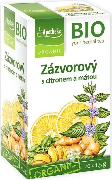 Apotheke BIO Zázvor s citronem a mátou čaj 20x1.5g