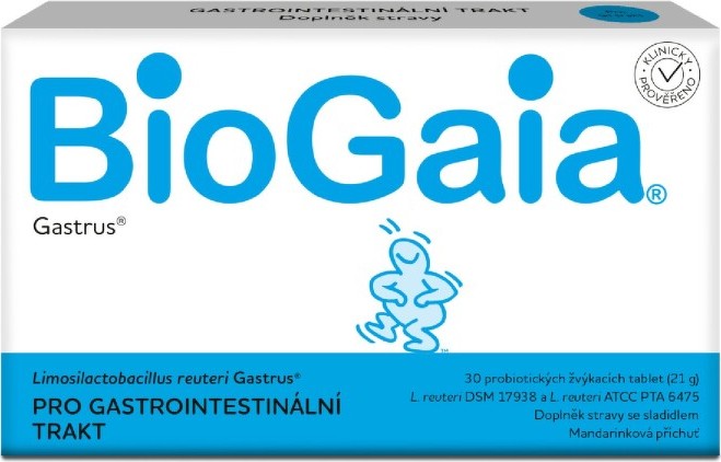 BioGaia Gastrus 30 probiotických žvýkacích tablet