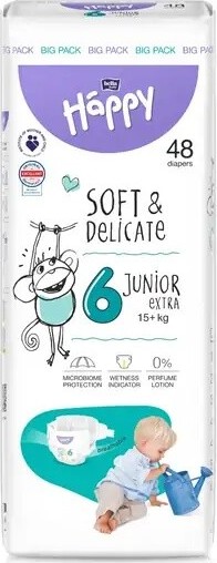 Happy Soft&Delicate 6 dětské pleny 15+kg 48ks