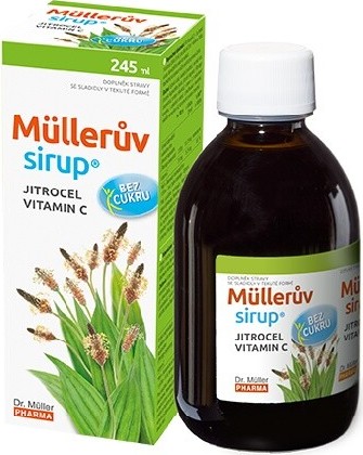 Müllerův sirup s jitrocelem bez cukru 245ml