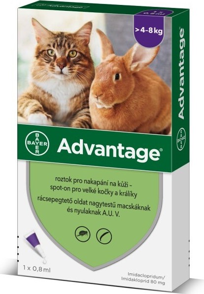 Advantage 80mg velké kočky+králíci spot-on 1x0.8ml