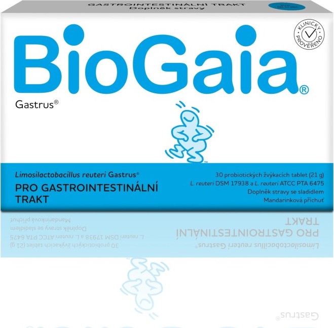 BioGaia Gastrus 30 probiotických žvýkacích tablet