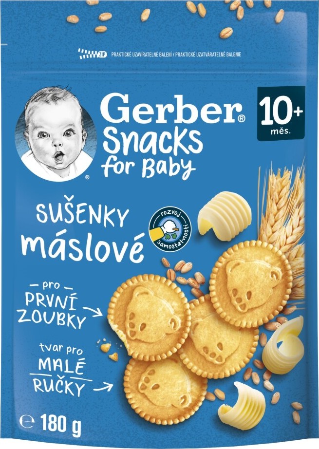 GERBER Snacks máslové sušenky 180g 10M
