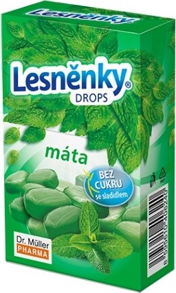 Lesněnky drops máta bez cukru 38g Dr.Müller