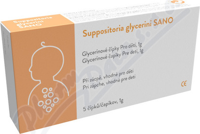 Supp.glycerini SANO Glycerín.čípky Pro děti 1g 5ks