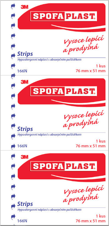 3M Spofaplast 166N Strips 76x51mm 3ks