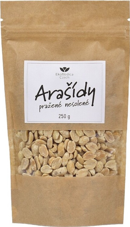 Arašídy pražené nesolené 250g EkoMedica