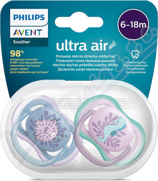 Philips AVENT Šidít.Ultra air 6-18m dívka/obr.2ks