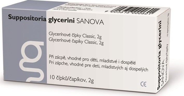 Suppositoria Glycerini Sanova Glycerinové čípky Classic 2g