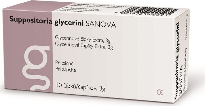 Suppositoria Glycerini Sanova Glycerinové čípky Extra 3g
