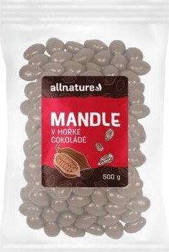 Allnature Mandle v hořké čokoládě 500g