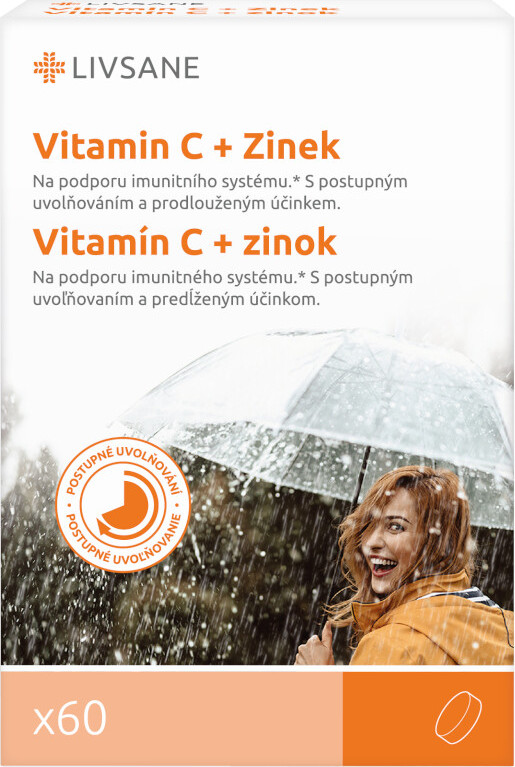 AMINOLABS LIVSANE Vitamin C + Zinek vysoká dávka 60 ks