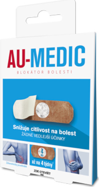 Au-Medic blokátor bolesti náplasti (crystal tape) 4 ks