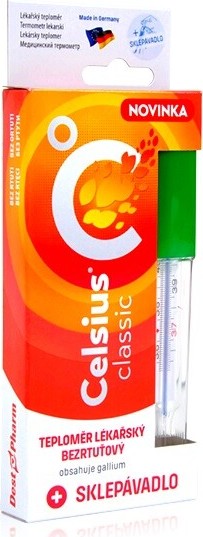 Celsius Classic teploměr lék.bezrtuť.+sklepávadlo