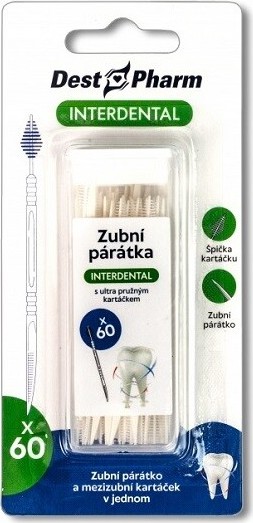 DestPharm zubní párátka s mezizub.kartáčkem 60ks