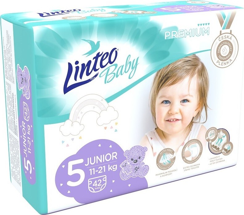 Dětské plenky LINTEO BABY PREM JUNIOR 11-21kg 42ks