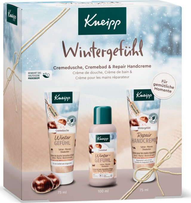 Kneipp Winter Feeling Capuacu Nut & Vanilla sada pěna do koupele Winter Feeling 100 ml + krém na ruce Winter Feeling 75 ml + sprchový gel Winter Feeling 75 ml pro ženy