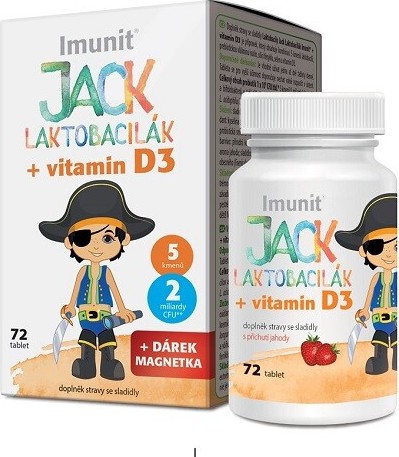 Laktobacily JACK LAKTOBACILÁK IMUNIT + vitamin D3 tbl.72