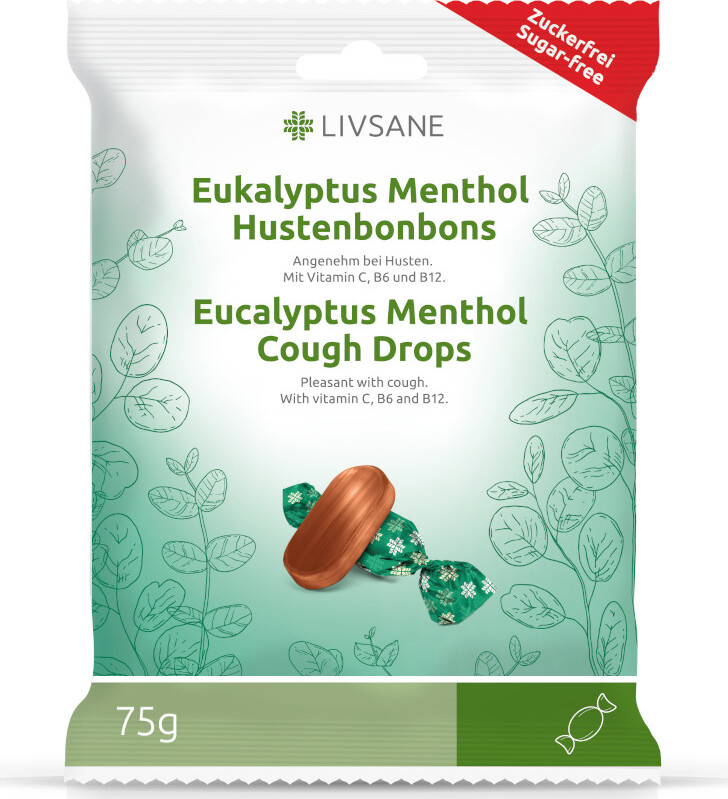 LIVSANE Bonbóny s vitaminy-eukalyptus a mentol 75g