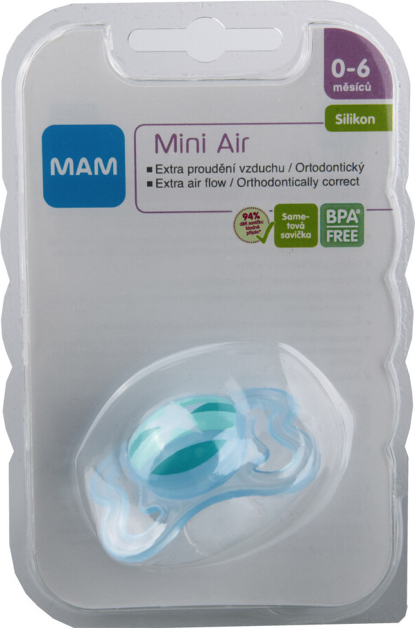 MAM Dudlík Air Mini 0-6měsíců silikon 1ks