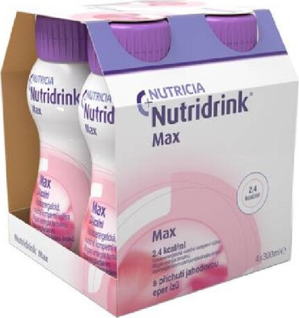 NUTRIDRINK MAX S PŘÍCHUTÍ JAHODOVOU POR POR SOL 4X300ML