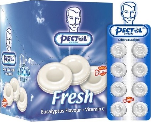 Pectol eukalyptový drops s vit.C box 24 blistrů