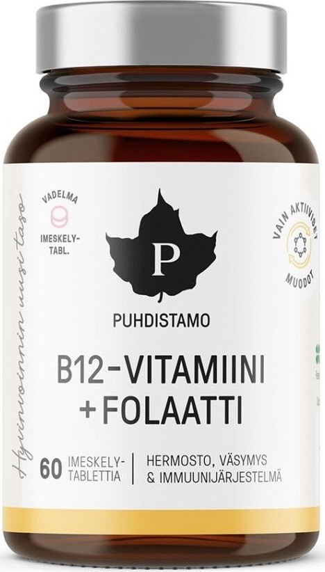 Puhdistamo Vitamin B12 Folát (malina) pastilky 60