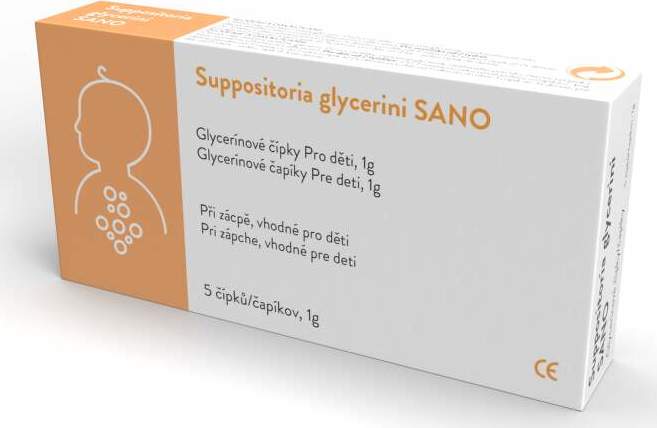 Sanova Suppositoria glycerini Glycerínové čípky 1 g 5 ks